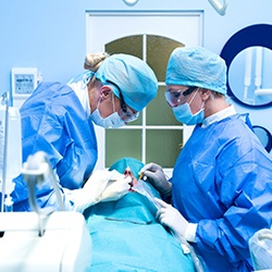 A dental implant surgery