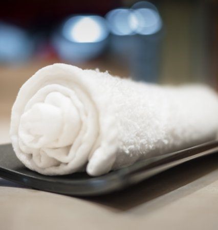 rolled up towel