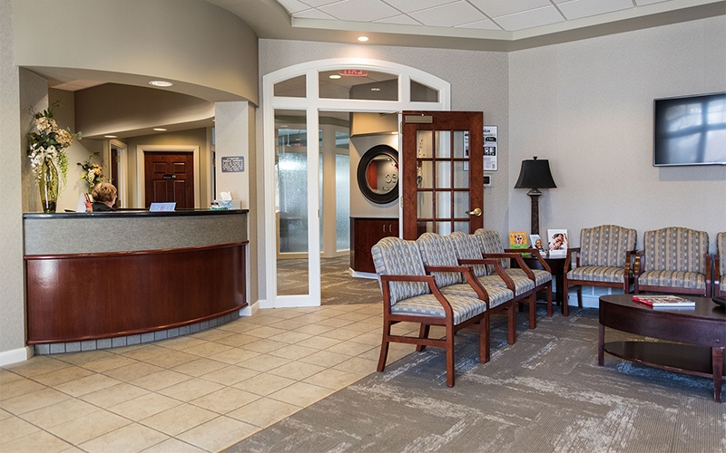 Reception area at Stec & Stines Cosmetic & Family Dentistry