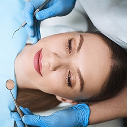 Woman relaxed in the dental chair