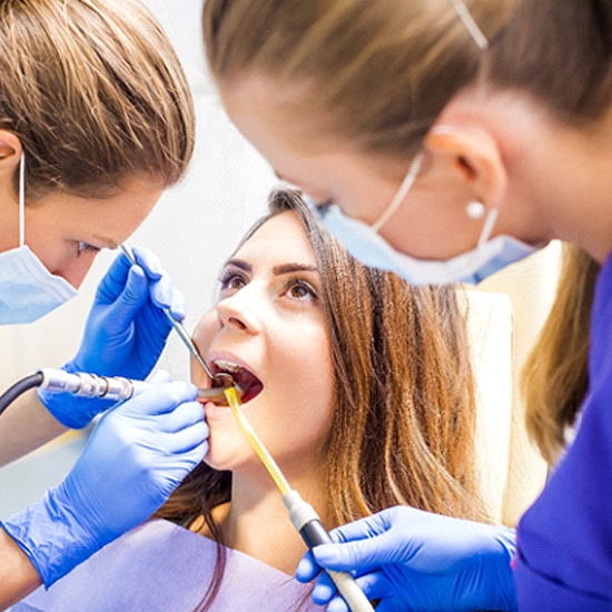 Woman getting root canal therapy in Grand Island