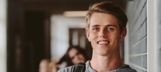 boy smiling at school